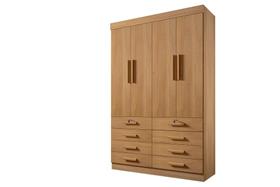 Guarda Roupa Solteiro Mônaco 4 Portas 8 Gavetas sem pés - D' Doro Guarda Roupa Solteiro Mônaco 4 Portas 8 Gavetas sem pés - D' Doro