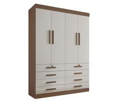 Guarda Roupa Solteiro Mônaco 4 Portas 8 Gavetas sem pés - D' Doro Guarda Roupa Solteiro Mônaco 4 Portas 8 Gavetas sem pés - D' Doro