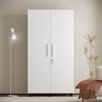 Guarda Roupa Solteiro Multiuso sem Gaveta Reforçado Ouro Fechadura com Chave Branco Guarda Roupa Solteiro Multiuso sem Gaveta Reforçado Ouro Fechadura com Chave Branco