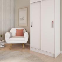 Guarda-Roupa Solteiro Munique 2PT Branco - Mobly