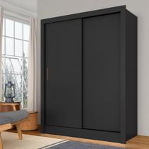 Guarda Roupa Solteiro Nanda 2 Pts Preto Fosco - Moveis Arapongas - A Móveis Arapongas