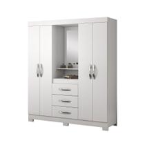 Guarda-Roupa Solteiro NT 5015 - 4 Portas 3 Gavetas com Espelho Central - Notável Guarda-Roupa Solteiro NT 5015 - 4 Portas 3 Gavetas com Espelho Central - Notável