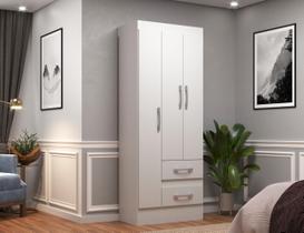 Guarda-Roupa Solteiro Oceania 3 Portas 2 Gavetas Cor Branco Guarda-Roupa Solteiro Oceania 3 Portas 2 Gavetas Cor Branco