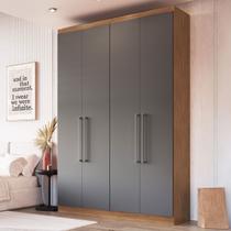 Guarda-Roupa Solteiro Oxford 4 Portas 2 Gavetas Freijó/Cinza - Irm Móveis Guarda-Roupa Solteiro Oxford 4 Portas 2 Gavetas Freijó/Cinza - Irm Móveis