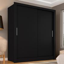 Guarda Roupa Solteiro Paloma 2 Portas Preto Fosco