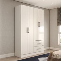 Guarda-Roupa Solteiro Paraná 4 Portas 2 Gavetas Branco - Panorama Móveis
