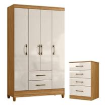 Guarda Roupa Solteiro Paraty E Cômoda Ms913 Freijó Off White - Moval