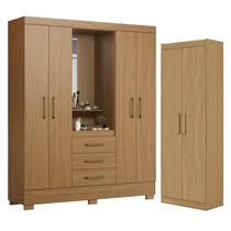 Guarda Roupa Solteiro Paris 2045150 e Armário Multiuso 2000191 Atacama - Aramóveis Guarda Roupa Solteiro Paris 2045150 e Armário Multiuso 2000191 Atacama - Aramóveis