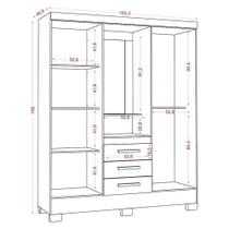 Guarda Roupa Solteiro Paris 2045150 E Armário Multiuso New 2000192 Branco - Aramóveis Guarda Roupa Solteiro Paris 2045150 E Armário Multiuso New 2000192 Branco - Aramóveis