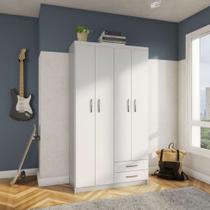 Guarda-Roupa Solteiro PBraçoa 4PT 2GV Branco