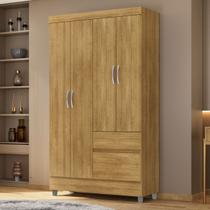 Guarda Roupa Solteiro Pequeno Ideal 4 Portas 2 Gavetas Nature - Vila Rica Guarda Roupa Solteiro Pequeno Ideal 4 Portas 2 Gavetas Nature - Vila Rica