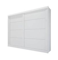 Guarda-roupa solteiro portas de correr 4 gavetas - Viena-Branco - Bianchi Móveis Guarda-roupa solteiro portas de correr 4 gavetas - Viena-Branco - Bianchi Móveis