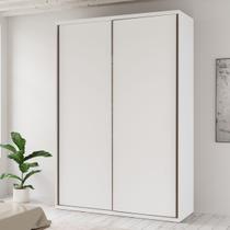 Guarda-Roupa Solteiro Premium 1,60cm Branco Fosco 2 Portas e 3 Gavetas Internas - Robel Móveis