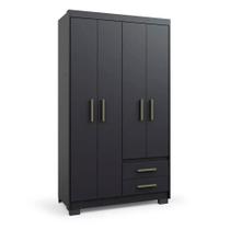 Guarda-Roupa Solteiro Primacy 4 PT 2 GV Preto Guarda-Roupa Solteiro Primacy 4 PT 2 GV Preto