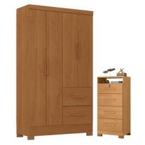 Guarda Roupa Solteiro Primordial Max 4 portas e Cômoda Primordial Max 4 Gavetas Cinamomo Fosco-Zanzini Guarda Roupa Solteiro Primordial Max 4 portas e Cômoda Primordial Max 4 Gavetas Cinamomo Fosco-Zanzini