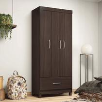 Guarda-Roupa Solteiro Prince 3 Portas 1 Gaveta Café Touch - Demóbile - Demobile