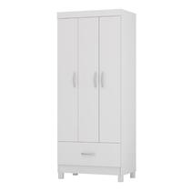 Guarda Roupa Solteiro Prince 3 Portas e 1 Gaveta Branco - Demóbile