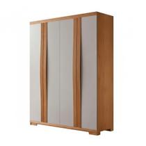 Guarda Roupa Solteiro Rufato 4 Portas Grécia Nat Off