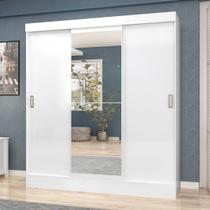 Guarda-Roupa Solteiro San Marino 3 Portas 2 Gavetas com Espelho Flex Branco/ônix - Maxel