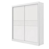 Guarda Roupa Solteiro Santorini 2 Portas Ripado 3 Gavetas Sem Pés - D' Doro Branco/ripado