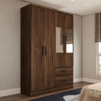 Guarda-Roupa Solteiro São Francisco 4 Portas 2 Gavetas com Espelho Castanho - Panorama Móveis Móveis Guarda-Roupa Solteiro São Francisco 4 Portas 2 Gavetas com Espelho Castanho - Panorama Móveis Móveis