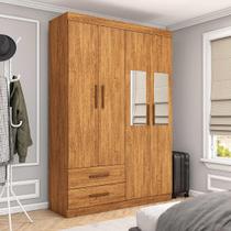 Guarda-Roupa Solteiro Siena 4 Portas 2 Gavetas com Espelho Multimóveis CR35555 Guarda-Roupa Solteiro Siena 4 Portas 2 Gavetas com Espelho Multimóveis CR35555
