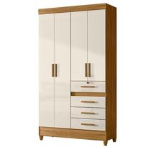 Guarda Roupa Solteiro Sobral e Cômoda Lisboa Freijó Off White Moval