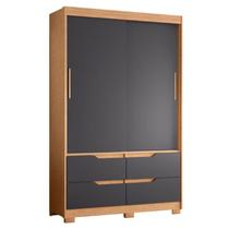 Guarda Roupa Solteiro Sole 02 portas de correr Freijo Titanium White - Móveis Albatroz Guarda Roupa Solteiro Sole 02 portas de correr Freijo Titanium White - Móveis Albatroz