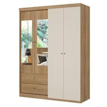 Guarda Roupa Solteiro Star 4 Portas Glass Capuccino Off White -thb Guarda Roupa Solteiro Star 4 Portas Glass Capuccino Off White -thb