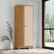 Guarda Roupa Solteiro Stella 2 Portas Compacto e Funcional Carvalho Off White Clique Chique