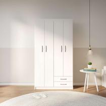 Guarda-Roupa Solteiro Sydney 4PT 2GV Branco