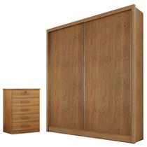 Guarda Roupa Solteiro Toledo com Nicho e Gaveteiro Suiça Cumaru 23 - Novo Horizonte