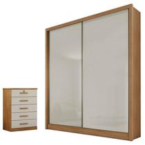 Guarda Roupa Solteiro Toledo e Gaveteiro Suiça Cumaru 25 Fendi - Novo Horizonte