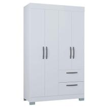 Guarda Roupa Solteiro Tóquio 4 Portas Branco Brilho - Poquema