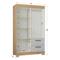 Guarda Roupa Solteiro Tóquio 4 Portas Com Armário Multiuso 2 Portas Pequeno Damasco Off White - Poquema