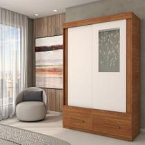 Guarda-Roupa Solteiro Trevor 2 Portas 2 Gavetas com Espelho Freijo/Off White - Panorama Móveis Guarda-Roupa Solteiro Trevor 2 Portas 2 Gavetas com Espelho Freijo/Off White - Panorama Móveis