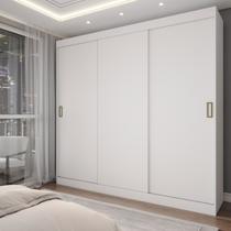 Guarda-Roupa Solteiro Triunfo 3 Portas 2 Gavetas Flex Branco/ônix - Panorama Móveis