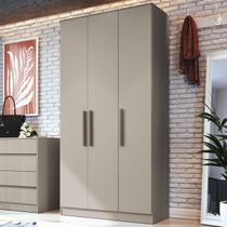 Guarda-Roupa Solteiro Urban Modular 3 Portas 2 Gavetas Niquel/Boucle - Móveis Castro