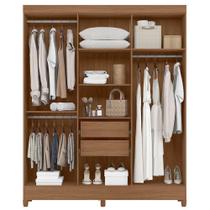 Guarda Roupa Solteiro Uruguai 6 Portas Carvalho Fendi Com Espelho - Moval Guarda Roupa Solteiro Uruguai 6 Portas Carvalho Fendi Com Espelho - Moval
