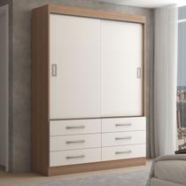 Guarda-Roupa Solteiro Ushuaia 2 Portas 6 Gavetas Demolição/Branco - Panorama Móveis Guarda-Roupa Solteiro Ushuaia 2 Portas 6 Gavetas Demolição/Branco - Panorama Móveis