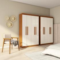 Guarda-Roupa Solteiro Ventura 4 PT Imbuia e Off White