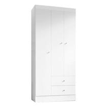 Guarda Roupa Solteiro Versa 3 Portas Branco Rosa Flex Fosco - Kits Paraná