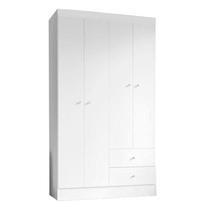 Guarda Roupa Solteiro Versa 4 Portas Branco Rosa Flex Fosco - Kits Paraná