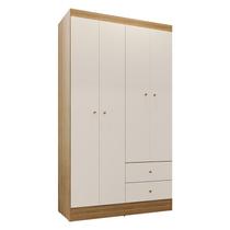 Guarda Roupa Solteiro Versa 4 Portas Freijó Off White Fosco - Kits Paraná