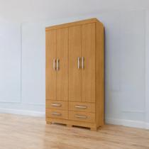 Guarda Roupa Solteiro Viena 4 Portas 4 Gavetas Naturalle MDP Marrom Framar