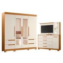 Guarda Roupa Solteiro Vivacce 04 Portas com Espelho e Cômoda Ilhabela 02 portas 04 gavetas Cinamomo Off White - Móveis Albatroz Guarda Roupa Solteiro Vivacce 04 Portas com Espelho e Cômoda Ilhabela 02 portas 04 gavetas Cinamomo Off White - Móveis Albatroz