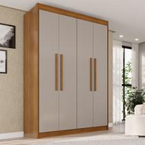 Guarda-Roupa Solteiro Weather 4 Portas 3 Gavetas 100% Mdf Cinamomo/Off White - Pnr Móveis