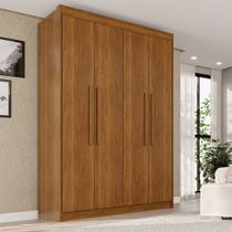 Guarda-Roupa Solteiro Weather 4 Portas 3 Gavetas 100% Mdf Cinamomo - Pnr Móveis