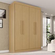 Guarda-Roupa Solteiro Weather 4 Portas 3 Gavetas 100% Mdf Jequitibá - Pnr Móveis