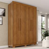 Guarda-Roupa Solteiro Weather com Pés 4 Portas 3 Gavetas 100% Mdf Cinamomo - Pnr Móveis